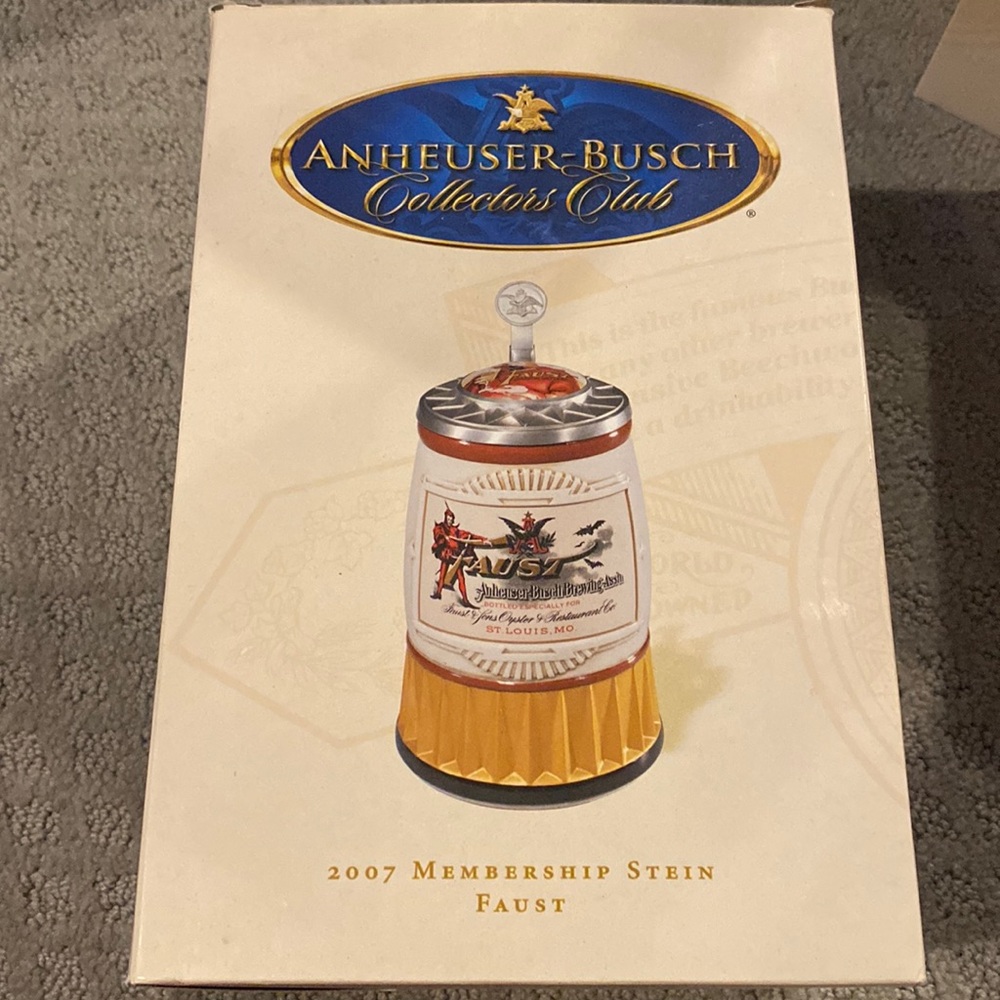 2007 Faust membership stein cb43 Anheuser Busch Budweiser nib